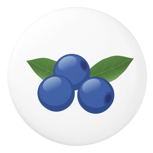 Zoete blauwe bosbessen keramische knop (Voorkant)