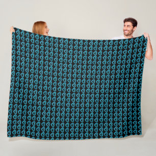 Zoete blauwe harten op aangepaste kleur fleece deken