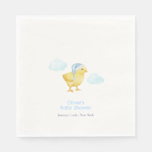 Zoete Blauwe Lucht Witte Wolk Kleine Kip Baby Show Servet