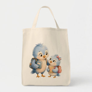 Zoete Blauwe Vogel Broers en Zusters Markt Tas
