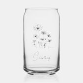 Zoete bloemen met aangepaste naam blikvorm glas (Voorkant)