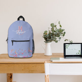 Zoete bloemen monogram bedrukte rugzak