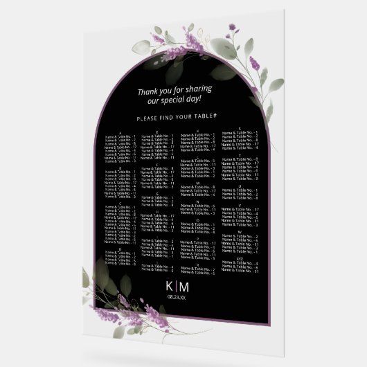 Zoete Bloemenboog Bruiloft Zitkaarten Llac ID998 Acryl Bord (Hoek)