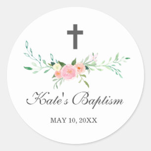 Zoete bloemendoopsticker ronde sticker
