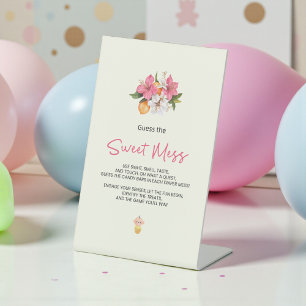 Zoete Bloemige Raad de Troep Baby Shower Spel Reclamebord Met Voetstuk