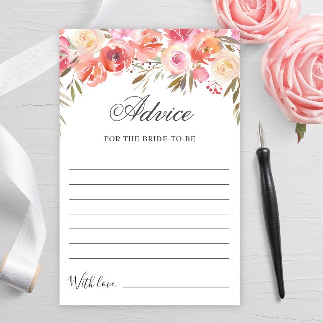 Zoete Blush Bloemige Gelukwensen Advieskaart (Creator heeft geüpload)