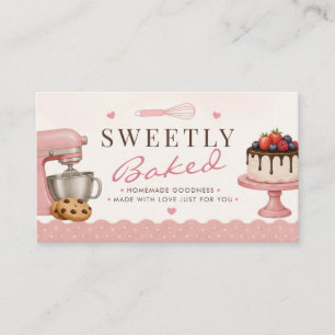 Zoete Blush Roze Thuisbakkerij QR Code Zakelijke K Visitekaartje