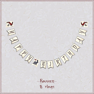 Zoete boho folk art konijn Hygge bloesem Vlaggetjes