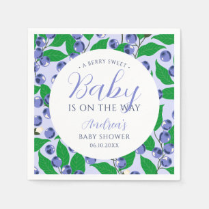 Zoete Bosbes Blauwe Baby Shower Servet