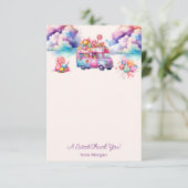 Zoete Budget CandyLane Kid's Verjaardagssticker Bedankkaart (Staand voorkant)