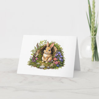 Zoete Bunny buiten zijn konijnenhol Kaart
