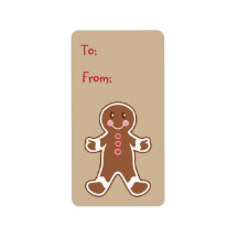 Zoete cadeau-etiket met peperkoekjongen