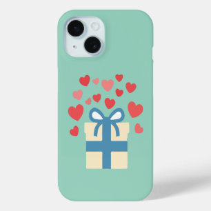 Zoete cadeauverpakking met zwevende liefdeshartjes