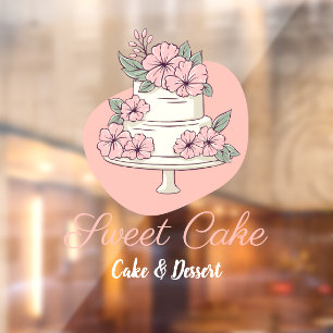 Zoete Cake Bakkerij Cake & Dessert Logo Raamsticker