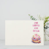 Zoete cake ontwerp briefpapier (Staand voorkant)