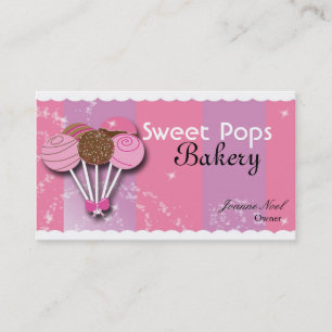 Zoete Cake Pop Bakkerij Bak Winkel Bedrijfskaart Visitekaartje