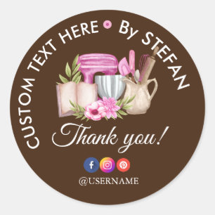 Zoete Cakes Bakkerij Waterverf Ronde Dank Je Stic Sticker