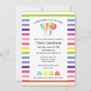 Zoete Candy Baby Shower Uitnodiging