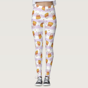 Zoete Candy Corn & Stars Halloween Patroon Leggings