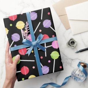 Zoete Candy Lolly's Patroon Verjaardag Cadeaupapier