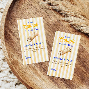 Zoete Cannoli Geel Blauw Italiaans Baby Shower Spe Informatiekaartje