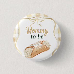 Zoete Cannoli Neutraal Beige Italiaanse Baby Showe Ronde Button 3,2 Cm