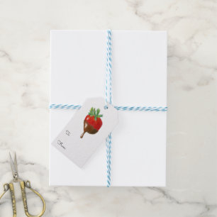 Zoete Chocolade Aardbei Cadeaulabel