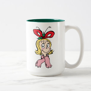 Zoete Cindy Lou Who Portret Tweekleurige Koffiemok