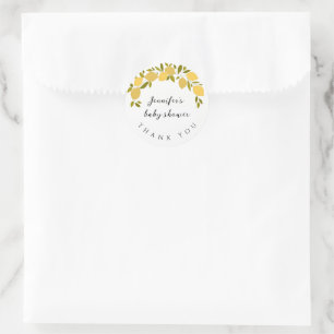 Zoete Citroen Boho Citrus Baby Shower Dank Je Ronde Sticker