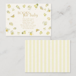 Zoete citroen waterverf baby shower boeken voor ba informatiekaartje