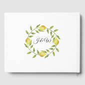 Zoete citroenen & groen bruiloft gastenboek (Achterkant)