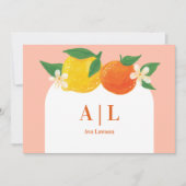 Zoete Citrus Platte Monogram Bedankkaart (Voorkant)