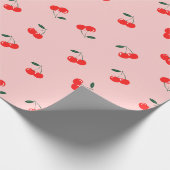Zoete Coquette Cherry Pattern Cadeaupapier (Hoek)