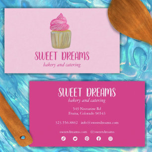 Zoete Cupcake Catering Bakkerij Charmante Roze Soc Visitekaartje