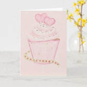 Zoete Cupcake Kaart (Gele Bloem)