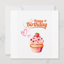 Zoete Cupcake Verjaardagsplattegrußkaart