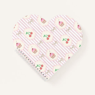 Zoete cupcakes en kersen Real Shabby Chic Pink Notitieboek