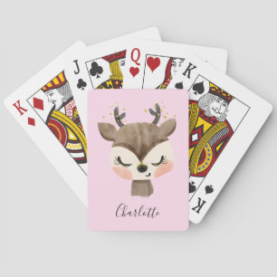 Zoete Cute & Meisjesachtige Pastel Blozende Roze B Pokerkaarten