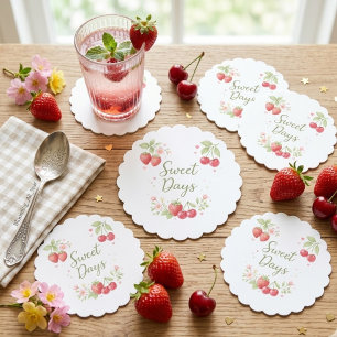 Zoete Dagen Waterverf Fruit Esthetisch Papier Kust Kartonnen Onderzetters