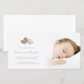 Zoete Damask Kippen Baby Jongen Geboorteaankondigi Aankondiging (Voorkant / Achterkant)