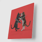 Zoete dansende katten vierkante klok (Hoek)