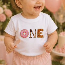 Zoete Dessert Eén Baby Eerste Verjaardag T-Shirt |