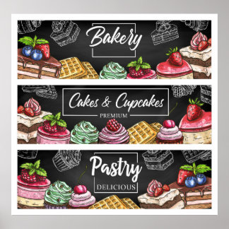 Zoete desserts poster