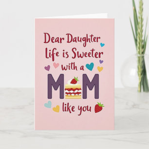 Zoete Dochter Cake Art Kaart