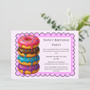 Zoete Donut Brunch Verjaardagsviering Kaart