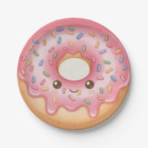 Zoete Donut Ontwerp Hanukkah Feest Papieren Borden