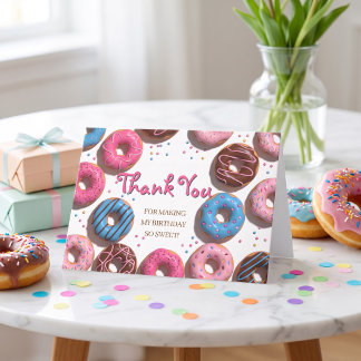 Zoete Donut Verjaardag Bedankt Vouwkaart