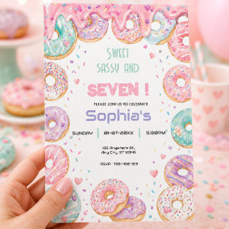 Zoete Donut Verjaardagsfeestje Schattig Pastel Mei Kaart