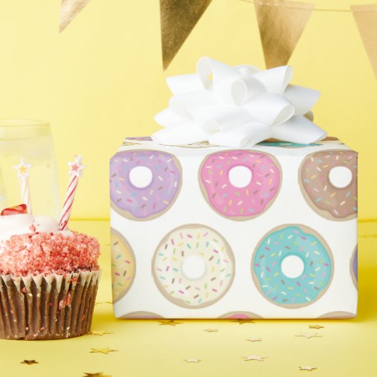 Zoete donuts cadeaupapier (Verjaardagsfeest)