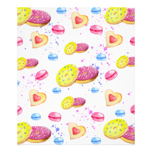 Zoete donuts met kleurrijk glazen patroon foto afdruk